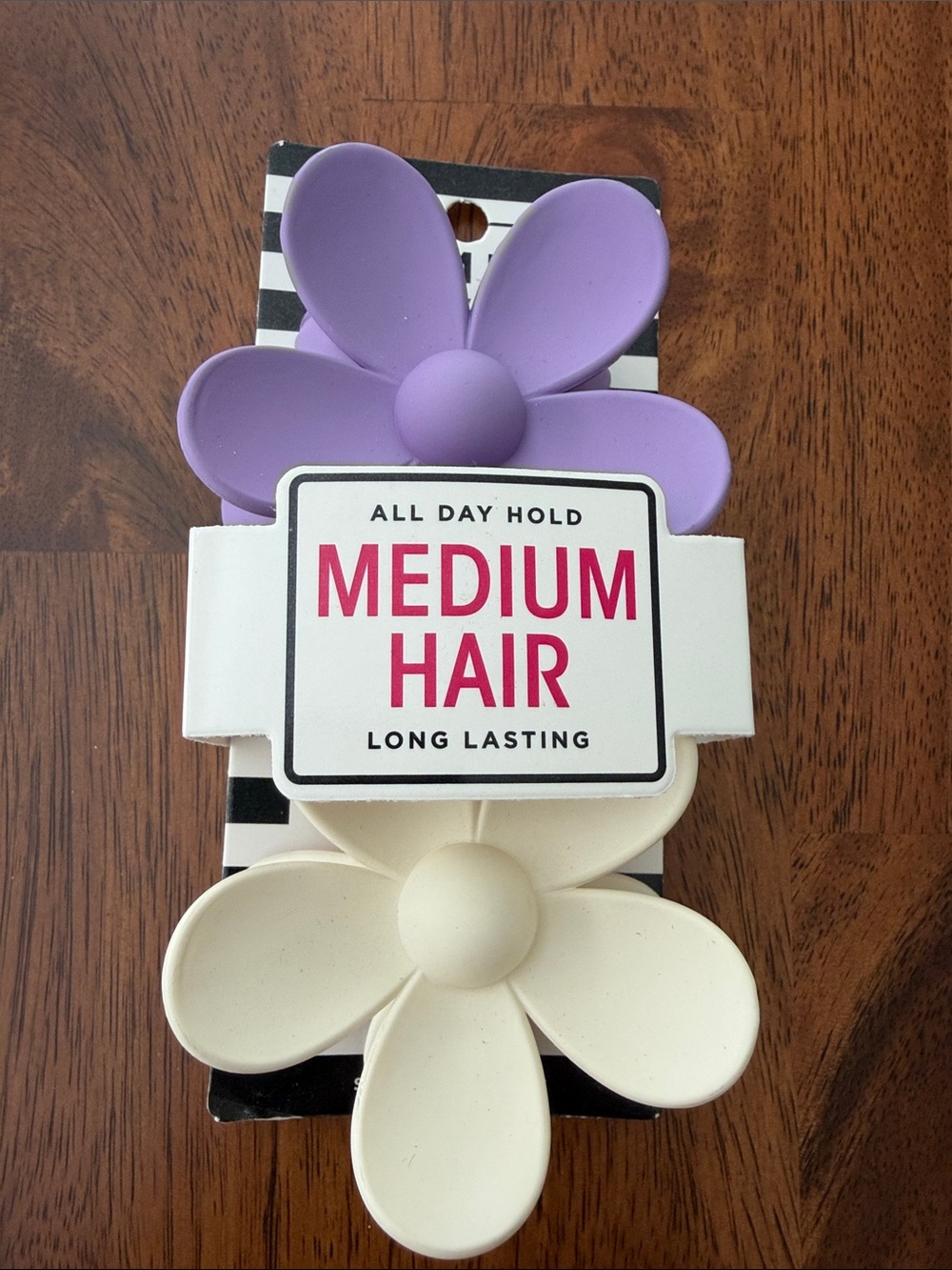 Decorative Flower Hair Clips for Medium Hair - Lavender & Cream